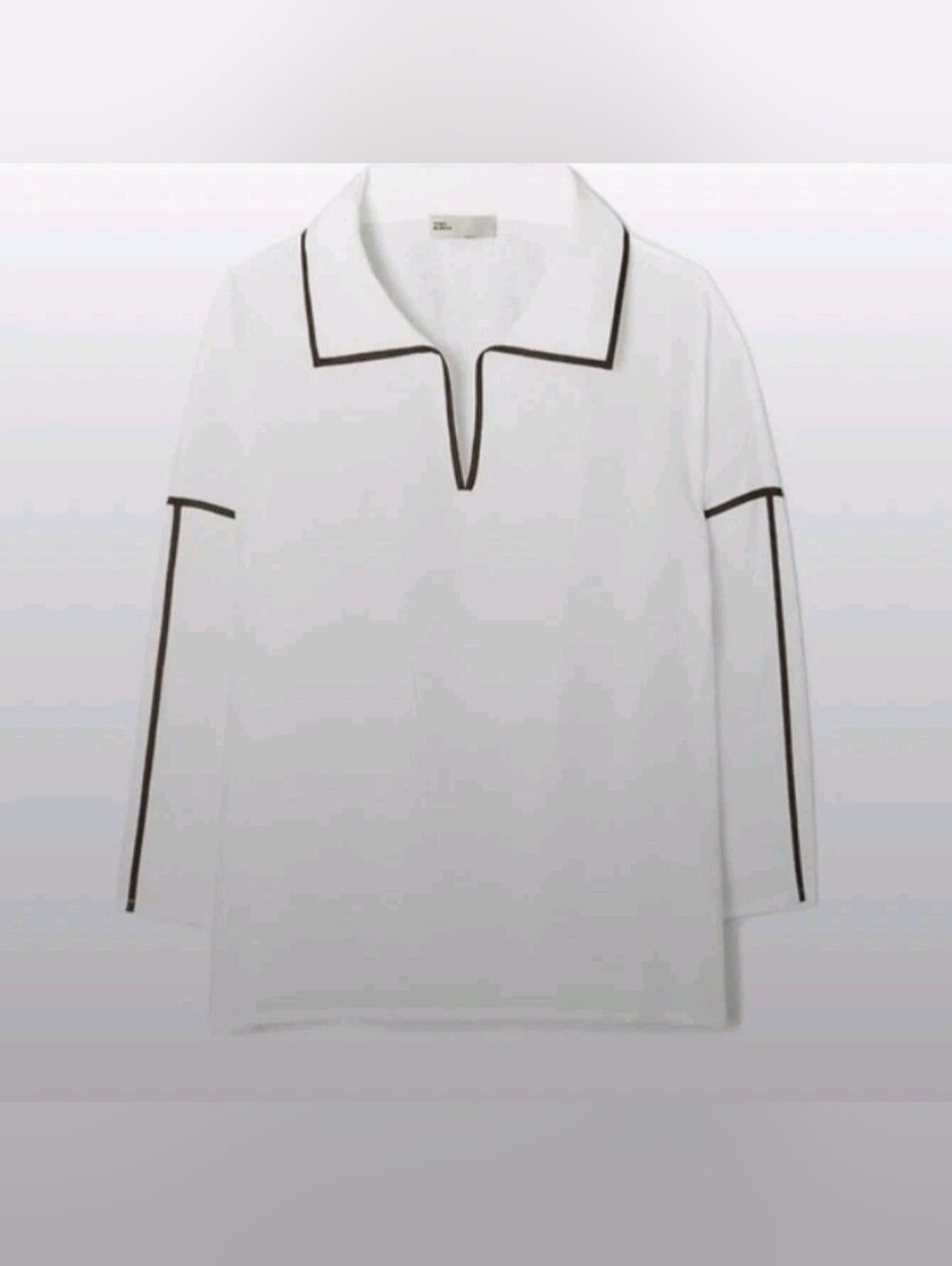 Tory Burch Linen Tunic Shirt White Brown Beach Cover Up Size Large MSRP $328